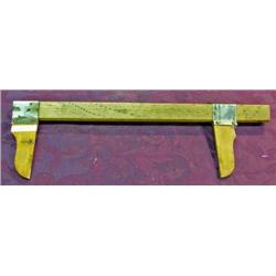 Primitive Wooden Measuring Instrument, " Putnam's Cloth Chart 1896" Possibly To Measure Heads For Ha