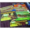 Image 1 : Lot Of 8 Western Fruit Labels; Covered Wagon, Pioneer Orchard, Wagon Train, & Stagecoach