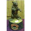 Image 1 : 3 Dimensional Grizzly Beer Counter Display, Bear On Stump Made To Hold Bottle (no Bottle)