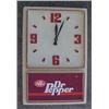 Image 1 : Dr Pepper Clock, Battery Op, Plastic 14 X 18 1/2