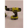 Image 2 : (2) Ryobi 18v Lithium 1/2" Drive Cordless Drills w/Batteries - No Charger / Untested