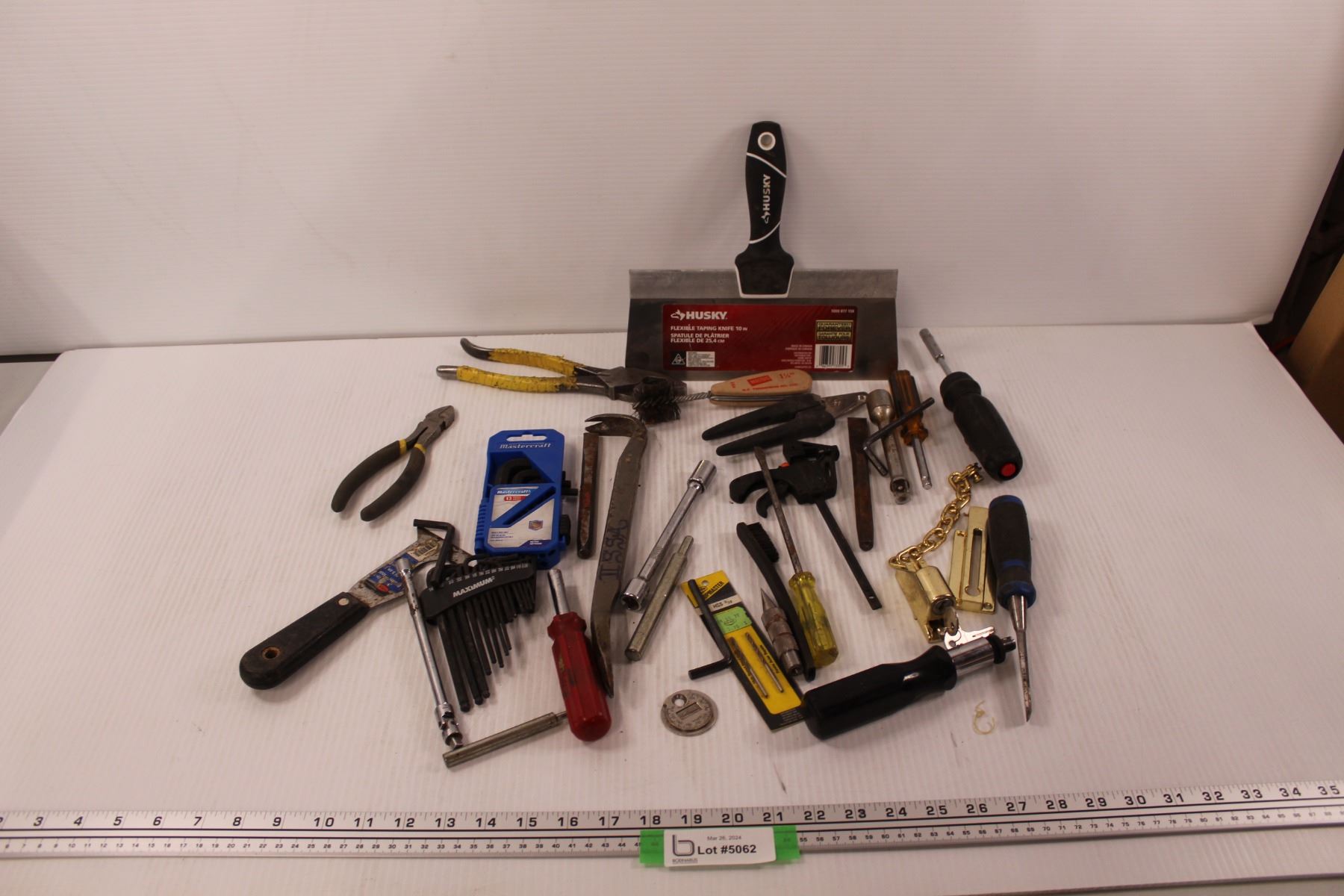 Various Used Hand Tools - Allen Keys, Nail Puller, Chisels, Linesman ...