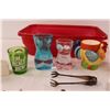 Image 5 : Spoon Collection, Elevator Salt & Pepper Shakers, Shot Glasses, Small Red Tote etc.