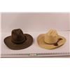 Image 1 : (2) 7.25" Cowboy Hats - Straw w/ Braided Horse Hair Hat Band & Felt (As is Condition)