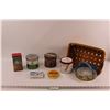Image 1 : Vintage Tea & Tabacco Tins - Lipton Tea, MacDonalds, Matinee, Players, Murrays, Unknown, Woven Baske