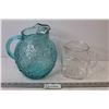 Image 1 : Vintage Glass Pitcher - Blue Glass Pitcher