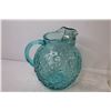 Image 3 : Vintage Glass Pitcher - Blue Glass Pitcher