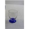 Image 4 : (3) Blue and Clear Glass Glasses