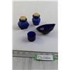 Image 1 : (4) Pieces Blue Glassware - Ink Bottles