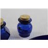 Image 3 : (4) Pieces Blue Glassware - Ink Bottles
