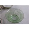 Image 5 : (6) Fine China Pieces, Green Bowl