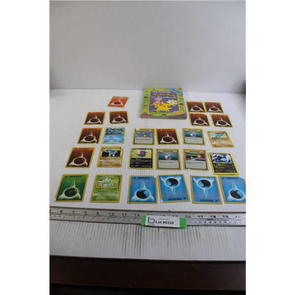 1999 Official Pokemon Handbook, (25) Mostly Energy Pokemon Cards - Bodnarus Auctioneering 1999 Official Pokemon Handbook, (25) Mostly Energy Pokemon Cards - Bodnarus Auctioneering
