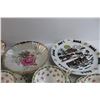 Image 5 : (3) Decorative Plates, (3) Teacups with Matching Saucers, Bowl