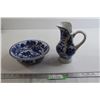 Image 1 : Blue & White Pitcher and Basin