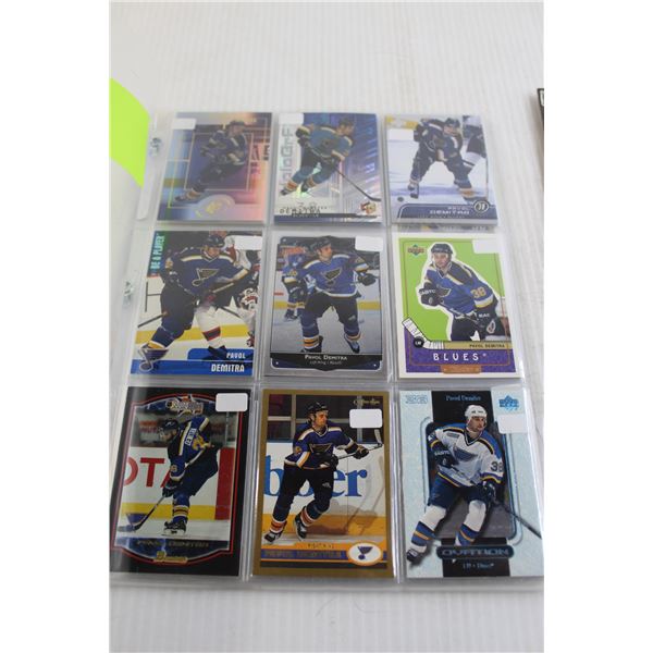 (2) Folders of Pavol Demitra and Vincent Damphousse Hockey Cards - (10) Pages Total