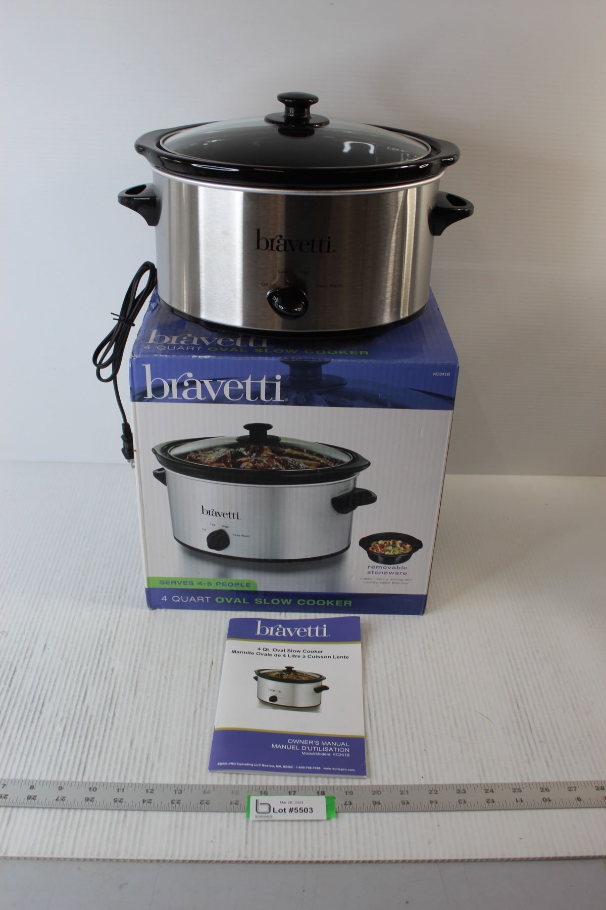 Bravetti Cookware Bravetti 4 Qt. Slow Oval Slow Cooker, New In Box - Bodnarus Auctioneering