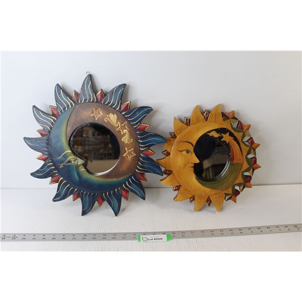 (2) Sun and Moon Mirrors - 15" & 12"