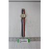 Image 1 : Geneva Platinum Wristwatch, Red, White & Blue Band