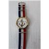 Image 2 : Geneva Platinum Wristwatch, Red, White & Blue Band