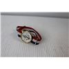 Image 5 : Geneva Platinum Wristwatch, Red, White & Blue Band