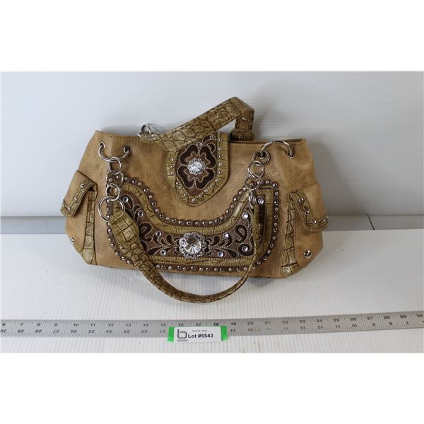 Tan Coloured Jewelled Purse