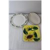 Image 2 : Platters, Divided Serving Platter, Glass Butter Dish, Footed Glass Candy Dish, Yellow Glass Dish, Si