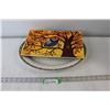 Image 1 : Large Serving Platter, Hand Painted Rectangular Dish