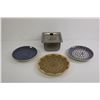 Image 1 : (2) Polish Pottery Plates, (1) Danica Plate, Stainless Steel Dish With Lid