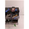 Image 4 : (2) Plastic Hardware Storage Bins w/Contents - U-Clamps, Air Fittings, Pins, Cable Clips, Butt Splic