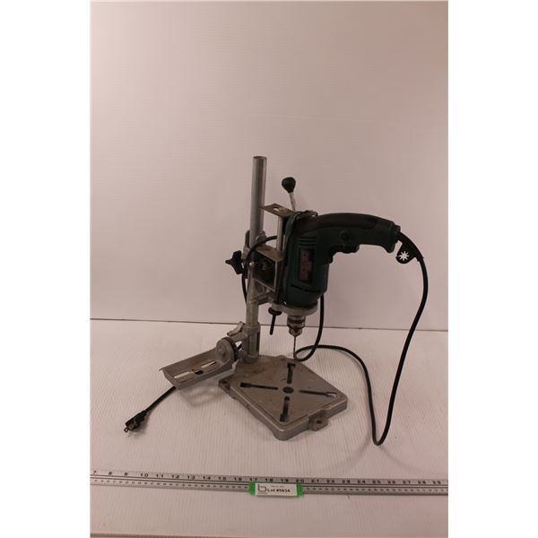 Corded Mechanics Force 3/8  Drive Drill & Drill Press Assembly