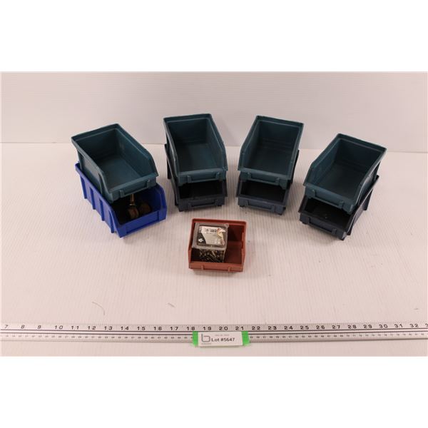 (9) Stackable Hardware Bins & Stainless Screws