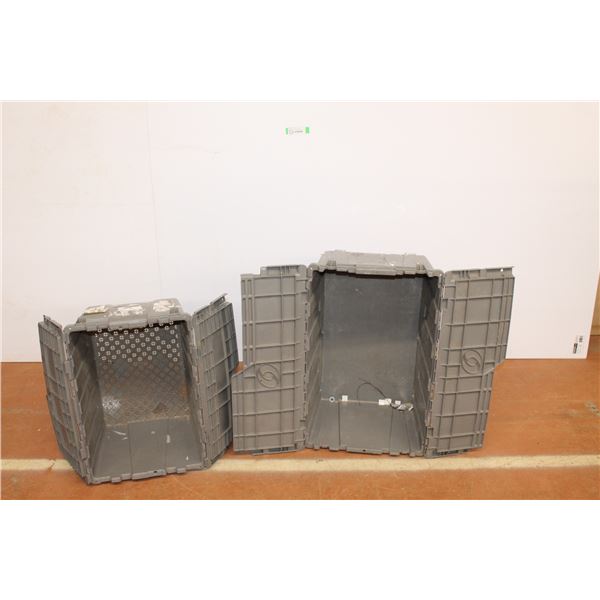 *(2) Totes (15x13x22  & 12x26x17 Few Cracks) As is Condition