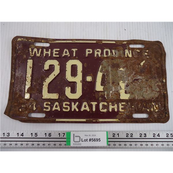 1954 Saskatchewan License Plate