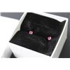 Image 2 : 10K White Gold Ruby Stud Earrings (3mm)