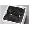 Image 3 : 10K White Gold Ruby Stud Earrings (3mm)