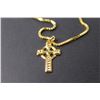 Image 2 : Gold Toned Celtic Cross Pendant w/Chain (16")