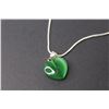 Image 3 : Green Heart Pendant w/Sterling Silver Chain (26")