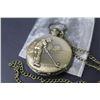 Image 2 : Bronze Toned Quartz Pocket Watch w/Golfer Detail (Needs New Batteries)