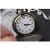 Image 3 : Bronze Toned Quartz Pocket Watch w/Golfer Detail (Needs New Batteries)