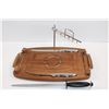 Image 2 : Cutting Board w/Roast Holder Prongs, Knife, Fork & Sharpening Steel