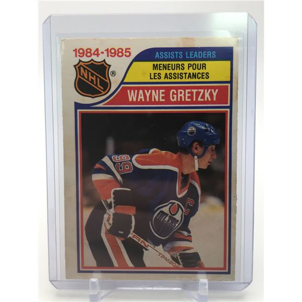 1985-86 O PEE CHEE WAYNE GRETZKY ASSISTS LEADER