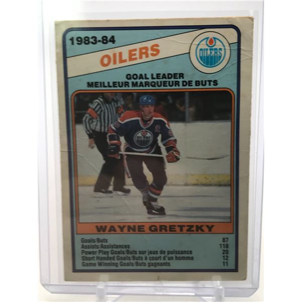 1984-85 O PEE CHEE WAYNE GRETZKY GOAL LEADER