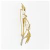 Image 6 : Antique 18K Yellow Gold Pearl Diamond Florentine Finish Large Flower Brooch Pin