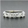 Image 2 : NEW 14k White Gold 1.38 ctw Round Prong Diamond 5 Stone Classic Wedding Band Rin