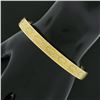 Image 8 : Antique Art Nouveau 14K Gold 7" Floral Repousse Textured Slip On Bangle Bracelet