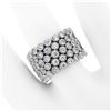 Image 3 : Wide 18K White Gold 2.72 ctw Diamond Flexible Milgrain Honeycomb Cluster Band Ri