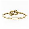 Image 3 : Vintage 14K Yellow Gold Turquoise Beads & Pearl Double Knot Open Bangle Bracelet