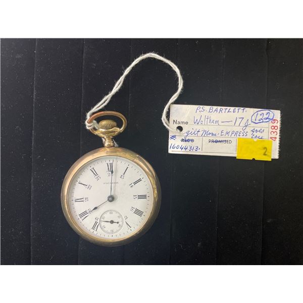 P.S. Bartlett Waltham - 17g Empress Gold Case Movement #16044313 Antique Pocket Watch