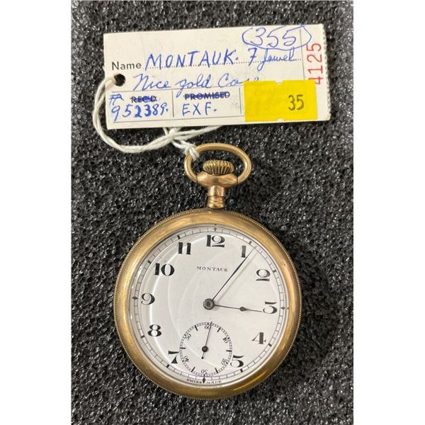 Montauk 7 Jewel Empress Gold Case Size 16 Antique Pocket Watch S# 952389
