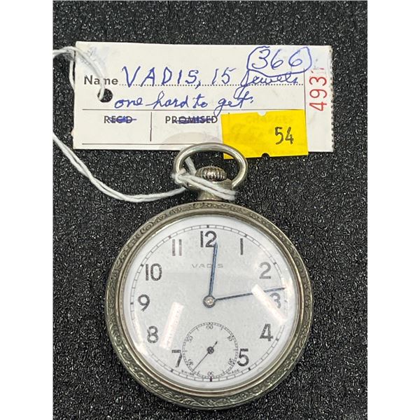 Vadis 15 Jewel Keystone Silveroid Case Size 16 Antique Pocket Watch